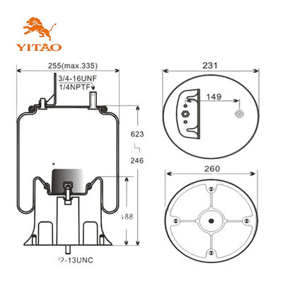 ถุงลมนิรภัย Contitech Air Bellows Firestone W01-358-9501 สำหรับ Holland 90557214