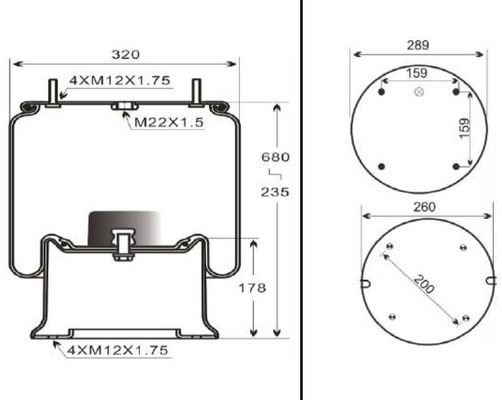 Firestone W01-M58-6364 813MB Air Spring Suspension System สำหรับรถบรรทุก Scania 1723269