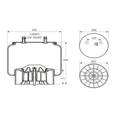 W01-358-8091 Goodyear 1R14-171 ถุงลมนิรภัยสำหรับงานหนักสำหรับ Hendrickson
