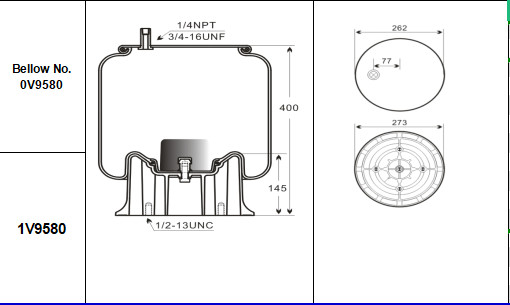 Yiconton Trailer Air Springs สำหรับ Hendrickson S-20127 W01-358-9580 SC2761