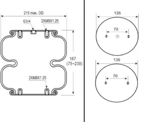 CONTITECH FD120-17/113053/2B-181 ชุดยางกันสะเทือนอากาศสปริง