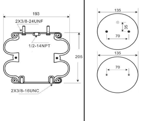 FD 120-20 IATF16949 ถุงลมสปริงสำหรับรถบรรทุก